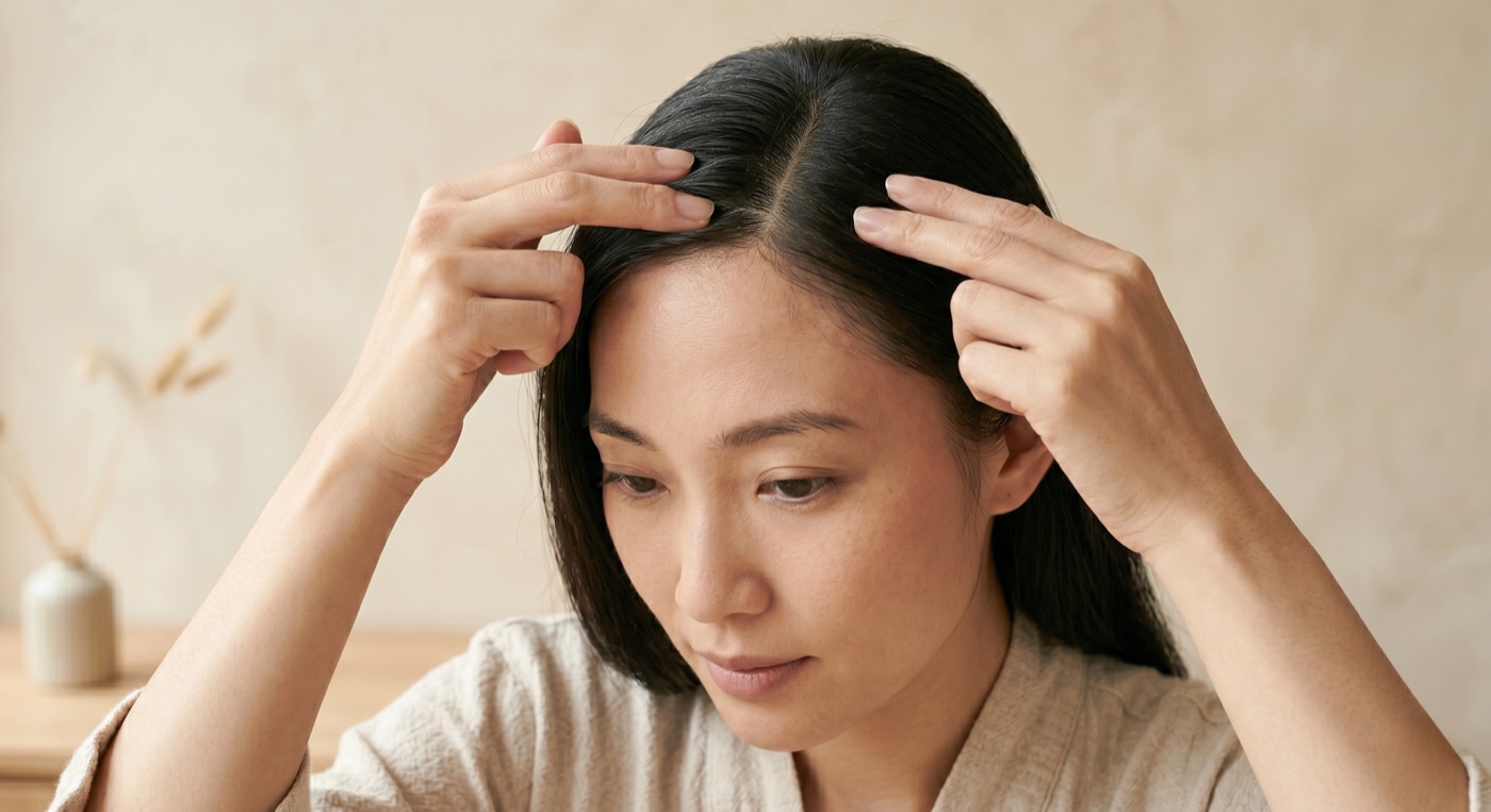 檢視髮根與頭皮狀態